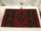 Native American woven red base rug / tapestry with traditional design