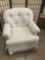 Green and white upholstered Sherrill arm chair
