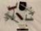 4 pocket knives; Swiss Army white Victorinox w/ pouch, Eddie Bauer Swiss Army Knife, etc