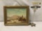 Original desert landscape oil painting by Herbert Sartelle in painted frame