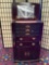 Powell Furniture Upright jewelry cabinet w/ side doors, 5 drawers & lower cabinet missing a pull