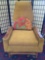 Vintage wood frame mid century arm chair with original upholstery