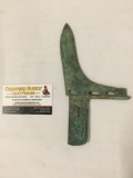 Old antique painted bronze archaic dagger/ axe head