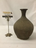 Old antique earthenware vase (from Sankampaeng region in Thailand), with ribbed design
