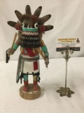 Native American art sculpture - Hopi kachina doll, signed by artist William Lomayaktewa