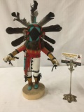 Native American art sculpture - Chasing Star - Hopi kachina doll, signed by artist J.F.T.