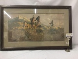 Ltd Ed signed lithograph by Frank McCarthy - The Warriors #'d 271/1000 in wood frame