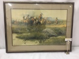 Ltd Ed signed lithograph by Frank McCarthy - Forbidden Land - #'d 18/1000 in wood frame