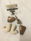 Collection of 5 vintage and antique clay pipe pieces - see pics