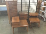 4 pieces of matching Washburn furniture - dresser, 2 end tables and a night stand