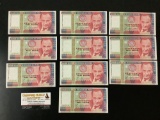10 uncirculated Peru 50,000 bank notes (1988) - Banco Central De Reserve Del Peru