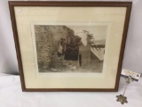 Antique framed photogravure by Suffolk Engraving Co. of Edward Curtis - Tewa Girls - appraised @