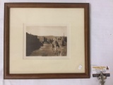 Antique framed photogravure by Edward Curtis - Depositing San Estevan in the Booth-Acoma (copyright