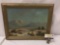 Original Herbert Sartelle oil painting depicting a desert landscape - in wood frame $375 value