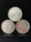 Collection of 3 silver Morgan Dollars. There are 3 1921-D coins