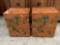 Pair of Asian decorative wooden painted chests / trunks