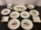 11 pc collection of Bavarian plates and bowls - 9 Edelstein with fish design, 1x Hutschenreuther,