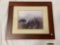 Framed photograph of Peruvian ruins, titled Machu PIcchu Fog