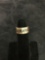 Solid 14k gold ring with stamped patterns that read naneki - JUM hallmark - 9.2 gram ttw