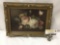 Antique original oil painting depicting a still life of flower in antique gilt frame