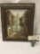 Vintage Vunrand original oil painting - street scene in frame