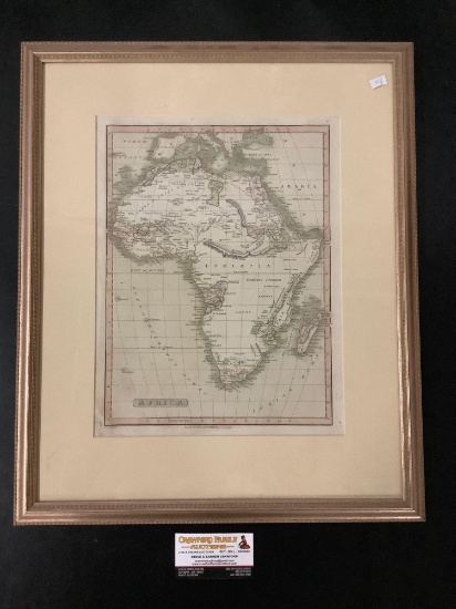 Framed engraved and tinted map of Africa by C. Smith (London)