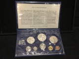 1975 Franklin Mint 8 Coin Barbados Proof Set - 5 & 10 dollar coins are .800, .925 silver