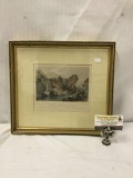 Vintage/antique hand tinted steel engraving of Thomas Alloms The Foochun Hill, in the Province of