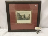 Antique hand tinted steel engraving of Thomas Alloms Scene I?m the Honan Canal near Canton