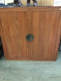 Solid teak wood chest and shelves from Taiwan - solid condition