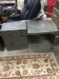 Military field headquarters desk with expanding table - hard to find piece!