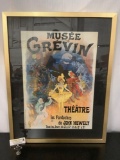 Framed antique French theatre poster - Musee Grevin Theatre, John Hewelt