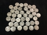 40 silver Washington quarters. Featuring 1949D 1950S 1942S 1937D 1943S etc see desc