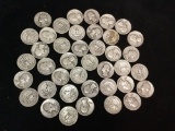 40 silver Washington quarters. Featuring 1937D 1932 1942S 1943S 1954S 1932 1949