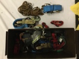 Ammo box full of tie downs, ropes, and seatbelts + heavy duty tiedowns