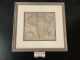 Antique framed engraved map of Africa from 1748 vol of Gentleman's Magazine by T. Jeffreys