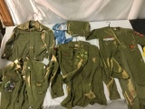 Collection of Boy Scout uniform incl. 4 shirts, pants, handkerchief etc