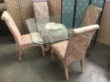 Plaster Elephant base dining room or oversized coffee table with glass top and 4 Chairs - see desc