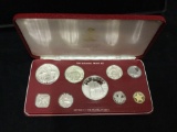 1976 Franklin Mint commonwealth of the Bahamas proof set - 5 & 2 dollar pieces are sterling, see
