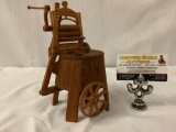 Wooden model of antique wringer washing tub