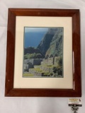 Framed photograph of Machu Picchu high in the Andes mountains of Peru