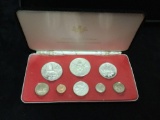 8 coin 1975 Cayman Islands Proof set by the Royal Canadian Mint - half dollar - 5 dollar are .925