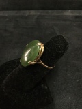 14k gold jade ring size 6.5 - 4.3 grams ttw