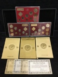 Collection of 3 Leningrad Mint USSR Soviet Uncirculated Coin Sets. 1975-1977 - w/ COAs