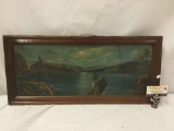 Original oil painting depicting a mountain lake landscape - signed R L Couture