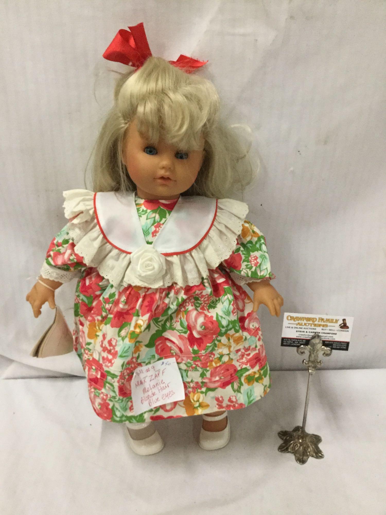 Vintage Max Zapf Melanie blonde hair blue eyes | Proxibid