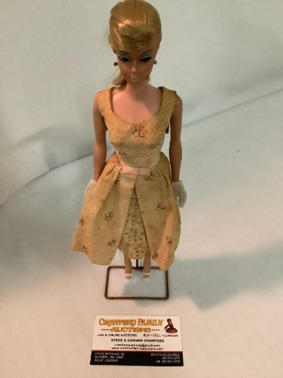 Vintage Mattel Barbies Best Friend Midge Hadley 1962 doll with dress tagged Barbie Mattel approx