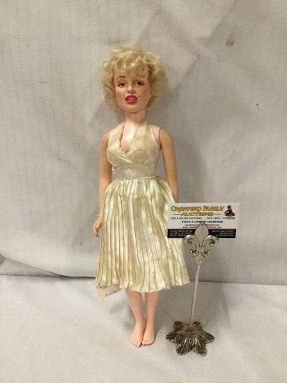 Vintage Marilyn Monroe doll. Unknown maker. Measures approximately 17x5x3 inches.