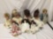 8x porcelain, composite, and vinyl dolls. Wimbledon collection and more. Largest doll measures