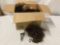 Open box lot of doll wigs. Box measures approximately 17x13x13 inches.